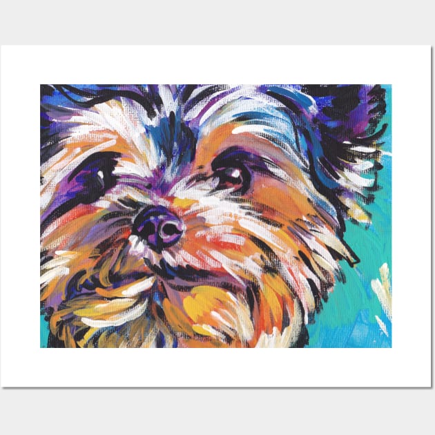 Yorkie Yorkshire Terrier Bright colorful pop dog art Wall Art by bentnotbroken11